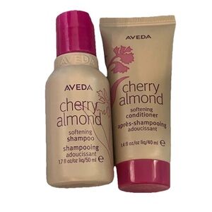 New Aveda Cherry Almond Softening Shampoo 1.7 oz & Conditioner 1.4 oz travel sz